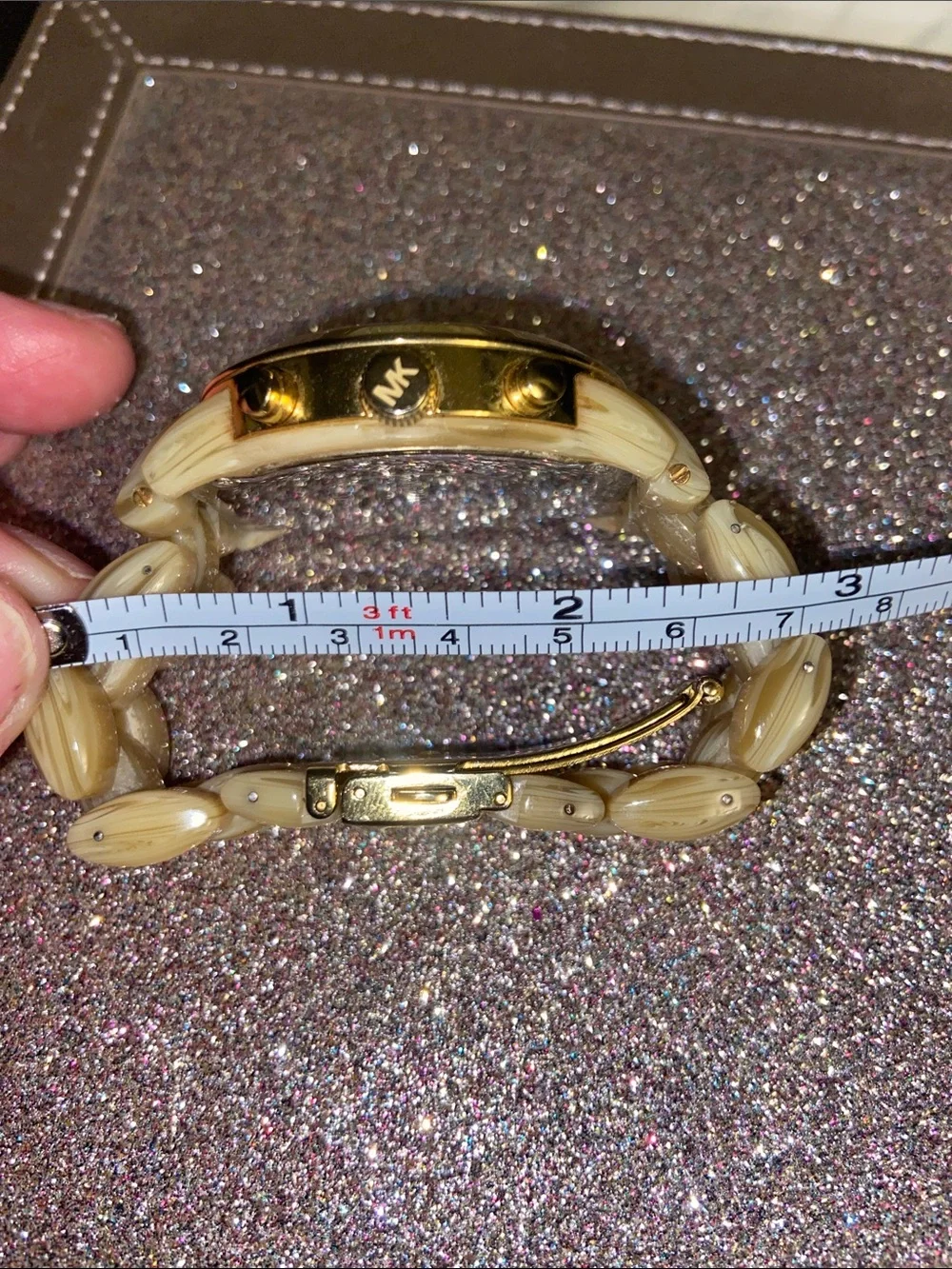Michael Kors Gold-Tone Watch with Cream Resin Bracelet
